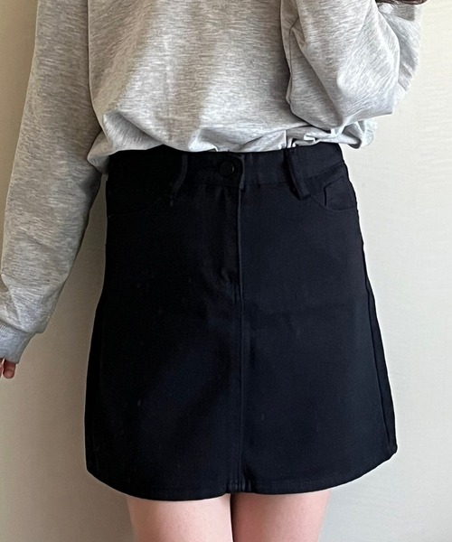 fiere(フィエール)の「台形デニムミニスカート(デニムスカート・レディース・ブラック/ホワイト・MEDIUM/SMALL/LARGE)」の15枚目の写真