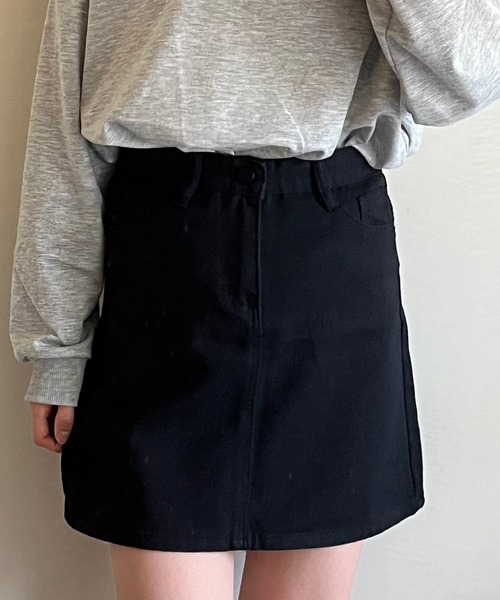 fiere(フィエール)の「台形デニムミニスカート(デニムスカート・レディース・ブラック/ホワイト・MEDIUM/SMALL/LARGE)」の16枚目の写真
