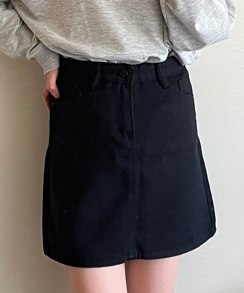 fiere(フィエール)の「台形デニムミニスカート(デニムスカート・レディース・ブラック/ホワイト・MEDIUM/SMALL/LARGE)」の17枚目の写真
