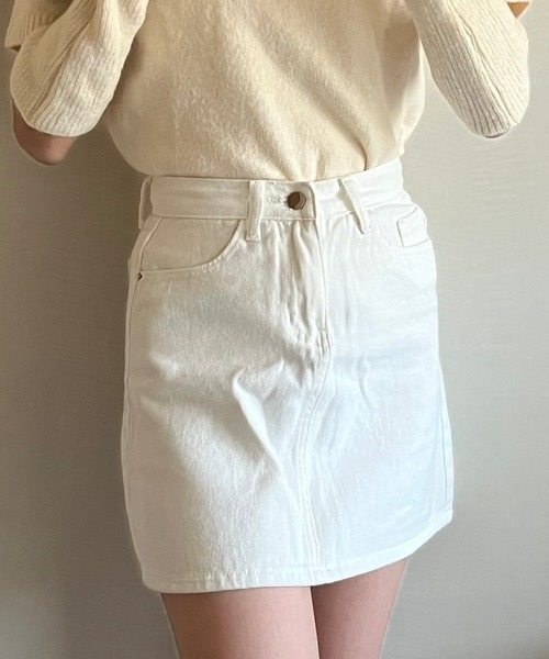 fiere(フィエール)の「台形デニムミニスカート(デニムスカート・レディース・ブラック/ホワイト・MEDIUM/SMALL/LARGE)」の19枚目の写真