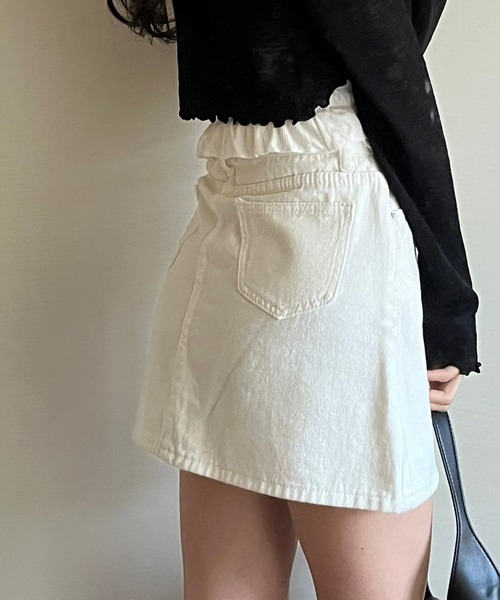 fiere(フィエール)の「台形デニムミニスカート(デニムスカート・レディース・ブラック/ホワイト・MEDIUM/SMALL/LARGE)」の7枚目の写真