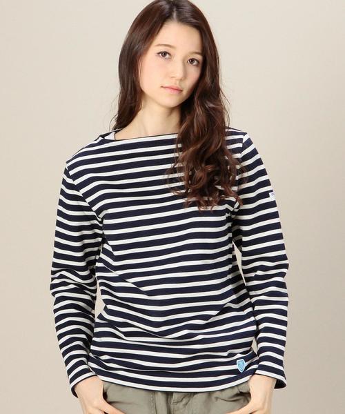 ORCIVAL（オーシバル）の「BYBC ORCIVAL ボーダーカットソー（Tシャツ/カットソー・レディース・オフホワイト/ネイビー・1）」の2枚目の写真