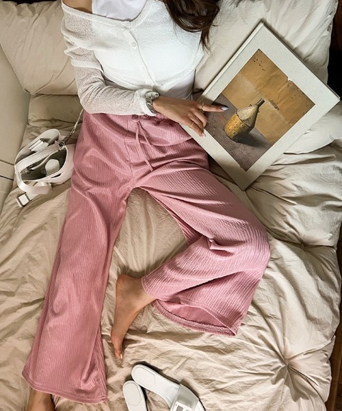 NANING9（ナンニング）の「NANING9 バンディングプリーツワイドパンツ（その他パンツ・レディース・ブラック/ベージュ/ピンク/クリーム・FREE）」の15枚目の写真