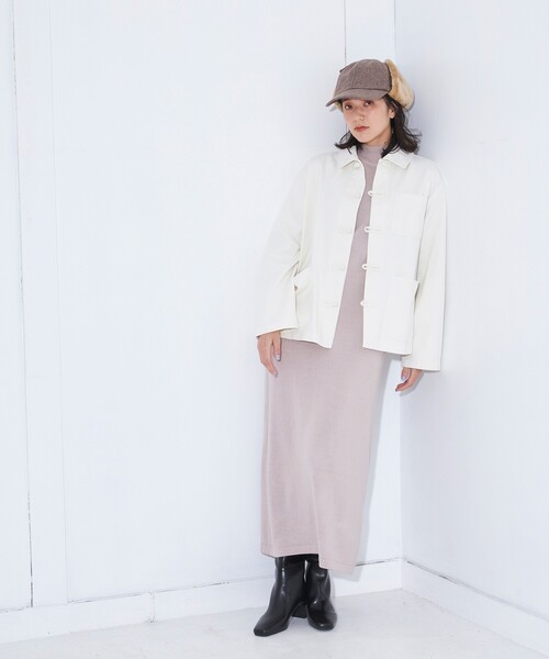 THE SHOP TK (ザ ショップ ティーケー )の「◆デニムチャイナジャケット(デニムジャケット・レディース・ネイビー/オフホワイト・12)」の3枚目の写真