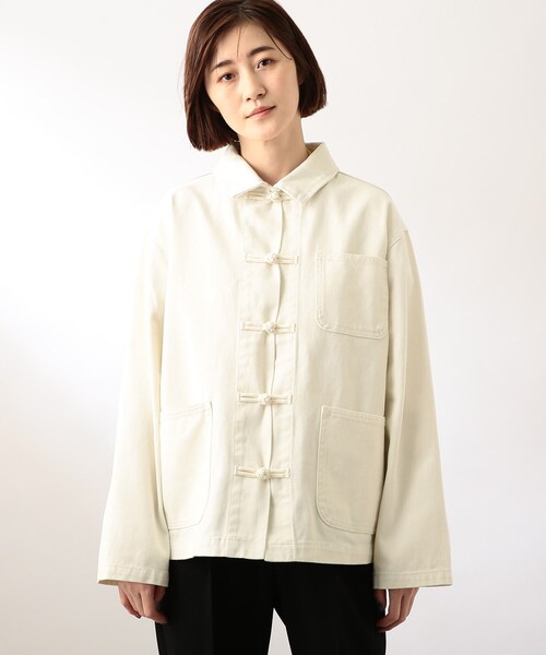 THE SHOP TK (ザ ショップ ティーケー )の「◆デニムチャイナジャケット(デニムジャケット・レディース・ネイビー/オフホワイト・12)」の6枚目の写真