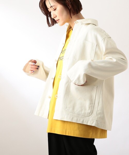 THE SHOP TK (ザ ショップ ティーケー )の「◆デニムチャイナジャケット(デニムジャケット・レディース・ネイビー/オフホワイト・12)」の19枚目の写真