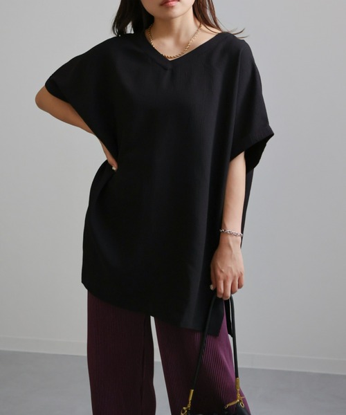 sakishimatokyo(サキシマトーキョー)の「ワッシャーシンプルトップス(Tシャツ/カットソー・レディース・ホワイト/ブラック・FREE)」の9枚目の写真