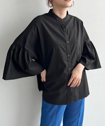 LOWRYS FARM | バンドカラーフリルシャツ　123105(シャツ/ブラウス)