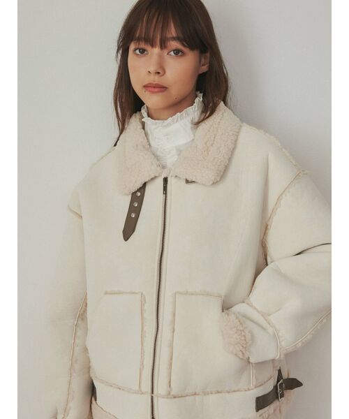 merry jenny（メリージェニー）の「フェイクカラームートンジャケット（その他アウター・レディース・ライトブルー/アイボリー/グリーン・FREE）」の9枚目の写真