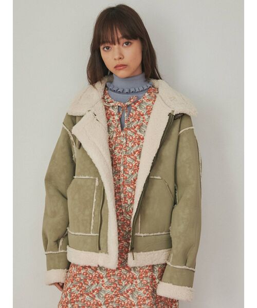 merry jenny（メリージェニー）の「フェイクカラームートンジャケット（その他アウター・レディース・ライトブルー/アイボリー/グリーン・FREE）」の18枚目の写真