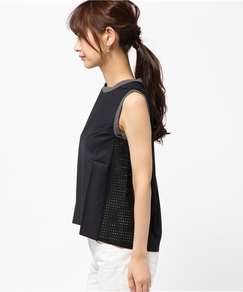 ROSE BUD（ローズバッド）の「LBL-15122 SLV-LESS SIDE MESH P/O（シャツ/ブラウス・レディース・グレー/ネイビー・ONE SIZE）」の9枚目の写真