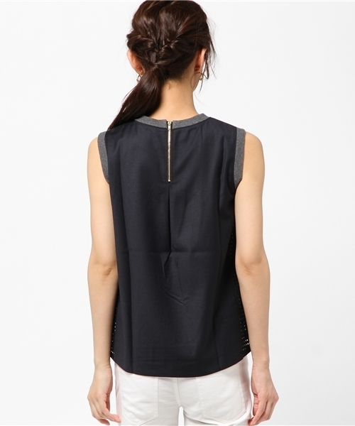 ROSE BUD（ローズバッド）の「LBL-15122 SLV-LESS SIDE MESH P/O（シャツ/ブラウス・レディース・グレー/ネイビー・ONE SIZE）」の8枚目の写真