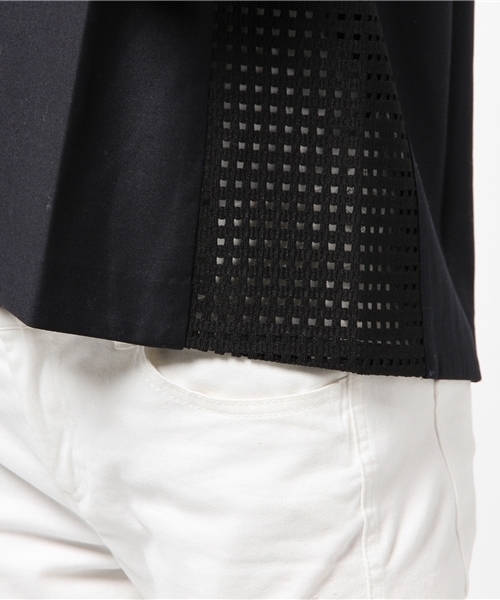 ROSE BUD（ローズバッド）の「LBL-15122 SLV-LESS SIDE MESH P/O（シャツ/ブラウス・レディース・グレー/ネイビー・ONE SIZE）」の4枚目の写真