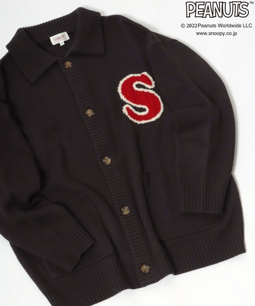 SNOOPY(スヌーピー)の「SNOOPY/スヌーピー ジャガードニット 襟付カーディガン(カーディガン/ボレロ・レディース・ブルー/アイボリー/イエロー/チャコール・M/L)」の3枚目の写真