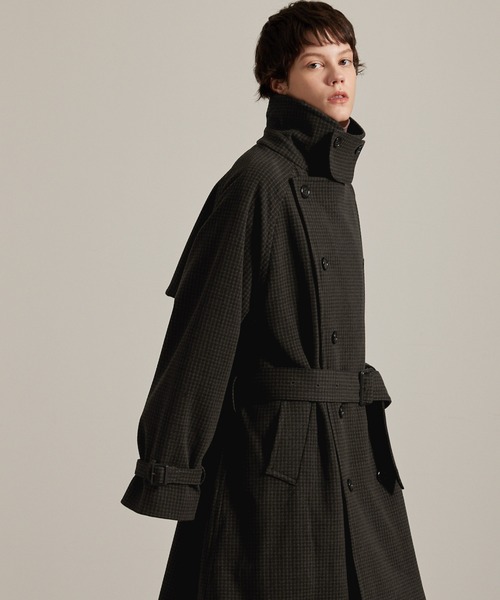EMMA CLOTHESオーバーサイズメルトンダブルヨークラグラントレンチコート EMMA CLOTHES トレンチコート コート オーバーサイズメルトン