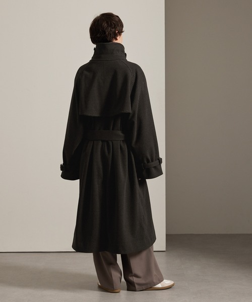 オーバーサイズメルトンダブルヨークラグラントレンチコート