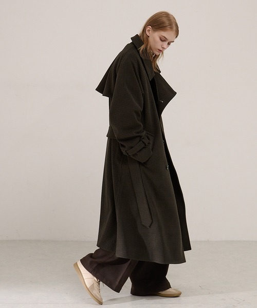 セール】2WAYオーバーサイズメルトンダブルヨークラグラントレンチ