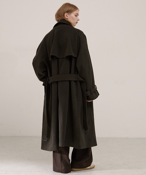 セール】2WAYオーバーサイズメルトンダブルヨークラグラントレンチ