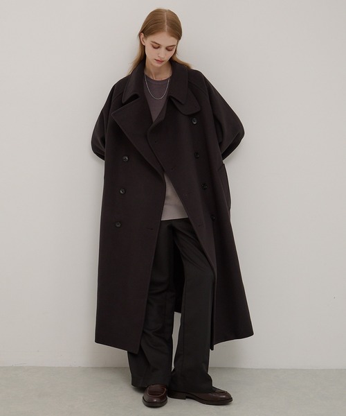 セール】2WAYオーバーサイズメルトンダブルヨークラグラントレンチ