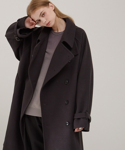 2WAYオーバーサイズメルトンダブルヨークラグラントレンチコート