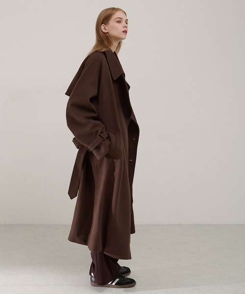 セール】2WAYオーバーサイズメルトンダブルヨークラグラントレンチ