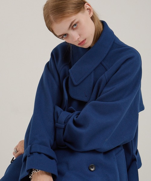 セール】2WAYオーバーサイズメルトンダブルヨークラグラントレンチ