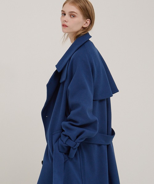 こーとさま 2WAYオーバーサイズメルトンダブルヨークラグラントレンチコート