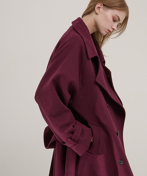 セール】2WAYオーバーサイズメルトンダブルヨークラグラントレンチ