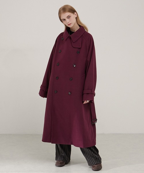 EMMA CLOTHESオーバーサイズメルトンダブルヨークラグラントレンチコート EMMA CLOTHESオーバーサイズメルトンダブルヨークラグラントレンチ