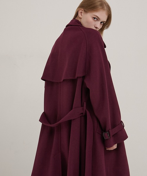 セール】2WAYオーバーサイズメルトンダブルヨークラグラントレンチ