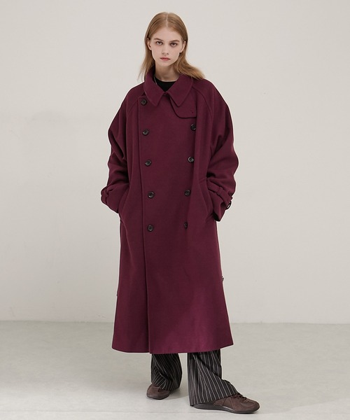 セール】2WAYオーバーサイズメルトンダブルヨークラグラントレンチ