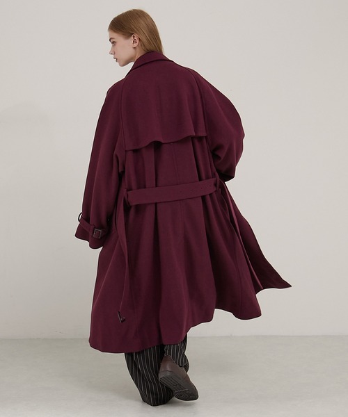 セール】2WAYオーバーサイズメルトンダブルヨークラグラントレンチ