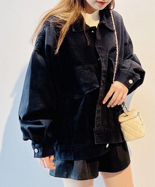 one way（ワンウェイ）の「ビッグシルエットデニムジャケット（デニムジャケット・レディース・ライトブルー/ブラック・FREE）」の10枚目の写真