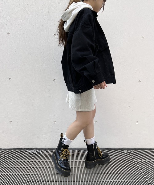 one way（ワンウェイ）の「ビッグシルエットデニムジャケット（デニムジャケット・レディース・ライトブルー/ブラック・FREE）」の7枚目の写真