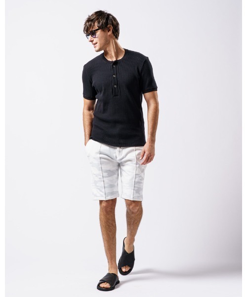 wjk（ダヴルジェイケイ）の「waffle henley（Tシャツ/カットソー・メンズ・ブラック/グレイッシュベージュ/ホワイト/ダークグレー・LARGE/SMALL/MEDIUM/X-LARGE）」の20枚目の写真