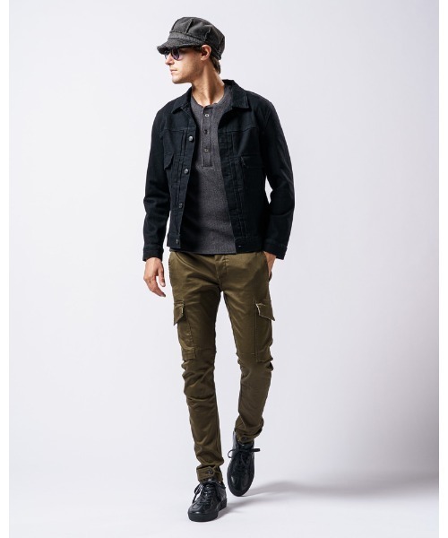 wjk（ダヴルジェイケイ）の「waffle henley（Tシャツ/カットソー・メンズ・ブラック/グレイッシュベージュ/ホワイト/ダークグレー・LARGE/SMALL/MEDIUM/X-LARGE）」の22枚目の写真