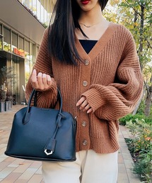 SETUP7 | ざっくり編みとボリューム袖が旬。【SETUP7】片畦オーバーサイズニットカーディガン java nese chaco cardigan(カーディガン/ボレロ)
