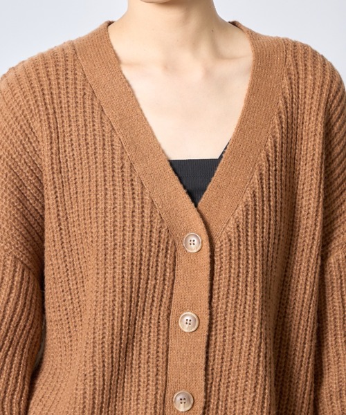 SETUP7（セットアップセブン）の「ざっくり編みとボリューム袖が旬。【SETUP7】片畦オーバーサイズニットカーディガン java nese chaco cardigan（カーディガン/ボレロ・レディース・ブラック/キャメル/グレイッシュベージュ/グレー/ホワイト・FREE）」の21枚目の写真
