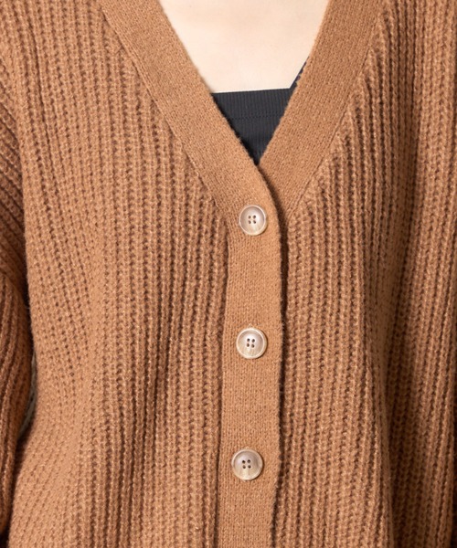 SETUP7（セットアップセブン）の「ざっくり編みとボリューム袖が旬。【SETUP7】片畦オーバーサイズニットカーディガン java nese chaco cardigan（カーディガン/ボレロ・レディース・ブラック/キャメル/グレイッシュベージュ/グレー/ホワイト・FREE）」の22枚目の写真