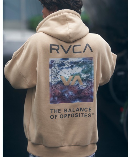 RVCA(ルーカ)の「RVCA メンズ MANIC HOODIE パーカー【2022年秋冬モデル】/ルーカプルオーバーバックプリントパーカー(パーカー・メンズ・ブラック/ホワイト/ベージュ・X-LARGE/SMALL/LARGE/MEDIUM)」の3枚目の写真