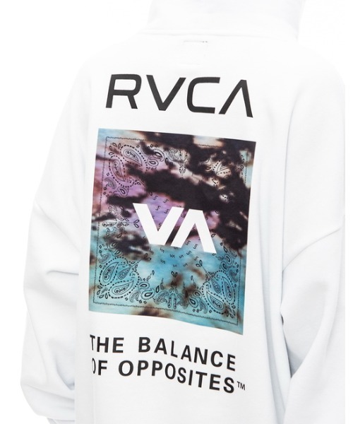 RVCA(ルーカ)の「RVCA メンズ MANIC HOODIE パーカー【2022年秋冬モデル】/ルーカプルオーバーバックプリントパーカー(パーカー・メンズ・ブラック/ホワイト/ベージュ・X-LARGE/SMALL/LARGE/MEDIUM)」の1枚目の写真