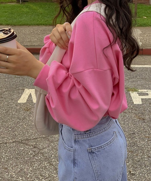 SONA（ソナ）の「SONYUNARA [SONA MADE]7days#シリーズバルーンクロップトレーナー（スウェット・レディース・ピンク/グリーン/グレー系その他・FREE）」の12枚目の写真