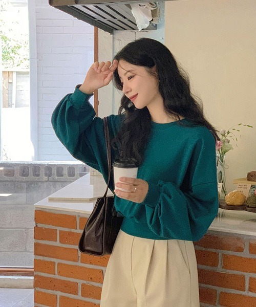 SONA（ソナ）の「SONYUNARA [SONA MADE]7days#シリーズバルーンクロップトレーナー（スウェット・レディース・ピンク/グリーン/グレー系その他・FREE）」の20枚目の写真