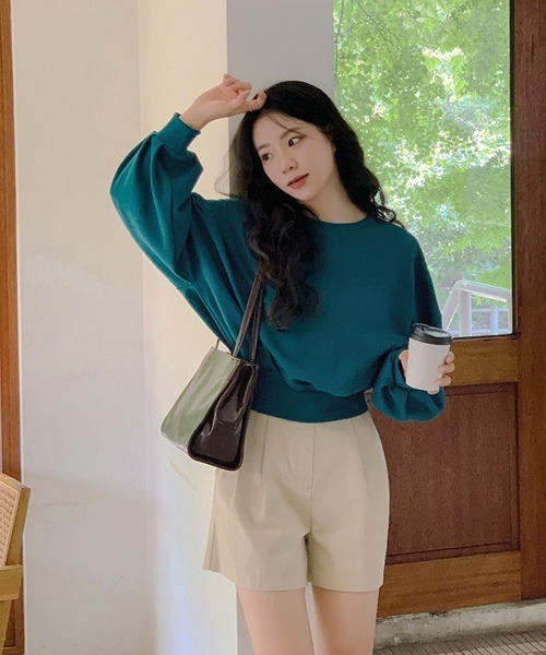 SONA（ソナ）の「SONYUNARA [SONA MADE]7days#シリーズバルーンクロップトレーナー（スウェット・レディース・ピンク/グリーン/グレー系その他・FREE）」の8枚目の写真