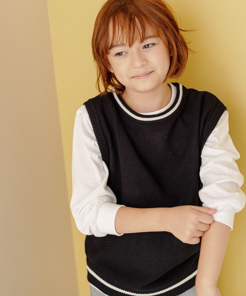 GLOBAL WORK(グローバルワーク)の「ラインニットベストセットプルオーバー/162530(ベスト・キッズ・ブラック/グリーン・140cm/110cm/130cm/150cm/120cm/160cm/100cm)」の6枚目の写真