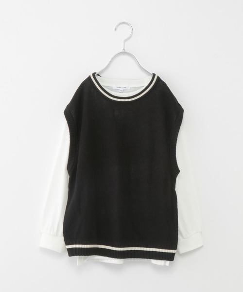 GLOBAL WORK(グローバルワーク)の「ラインニットベストセットプルオーバー/162530(ベスト・キッズ・ブラック/グリーン・140cm/110cm/130cm/150cm/120cm/160cm/100cm)」の9枚目の写真