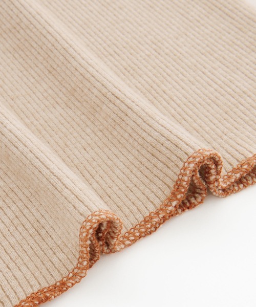 Chaco closet（チャコ クローゼット）の「ステッチ配色リブニットタートルプルオーバー（ニット/セーター・レディース・ベージュ/パープル/オレンジ/ネイビー/グリーン/ブラック/オフホワイト・FREE）」の22枚目の写真