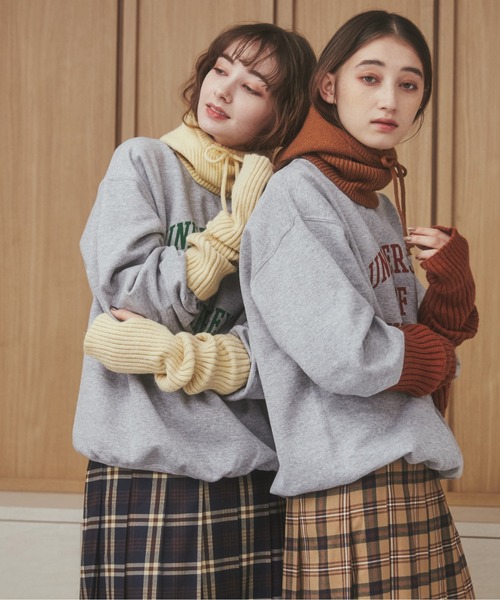 ANGIE（アンジー）の「バラクラバニットフードフォーマー（ネックウォーマー/スヌード・レディース・ブラウン/アイボリー/ベージュ・FREE）」の4枚目の写真