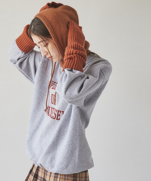 ANGIE（アンジー）の「バラクラバニットフードフォーマー（ネックウォーマー/スヌード・レディース・ブラウン/アイボリー/ベージュ・FREE）」の7枚目の写真