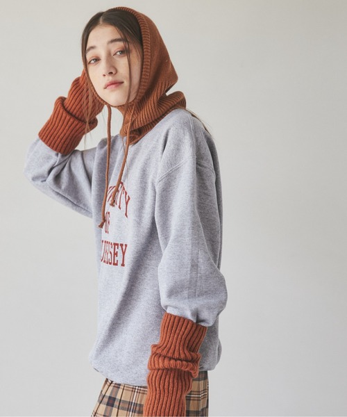 ANGIE（アンジー）の「バラクラバニットフードフォーマー（ネックウォーマー/スヌード・レディース・ブラウン/アイボリー/ベージュ・FREE）」の14枚目の写真